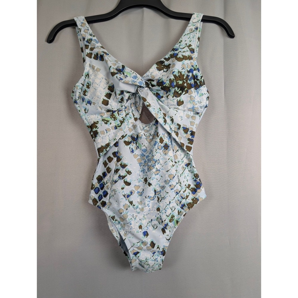 DKNY One Piece Swimsuit‎ Womens SZ 6 Blue Abstract Snakeskin Excellent - Picture 2 of 6